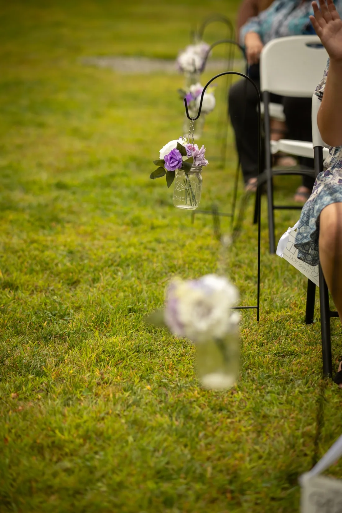 Wedding ceremony aisle detail at Dragonwood